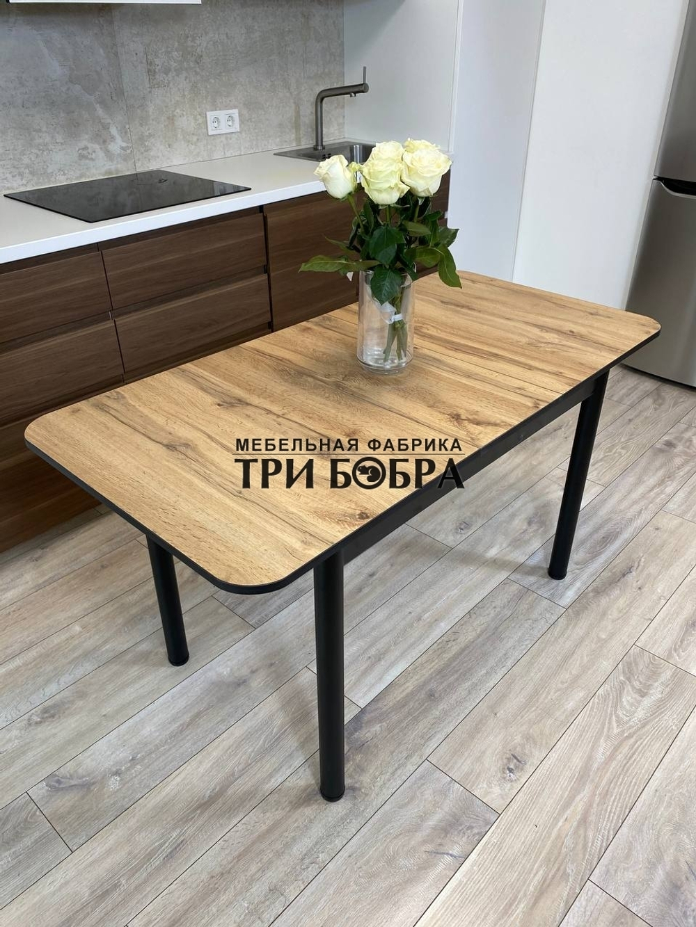 Раздвижной кухонный стол "Дуб Вотан"