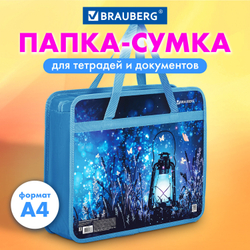 Папка на молнии с ручками BRAUBERG А4, 1 отделение, пластик, 80 мм, "Magic", 270867