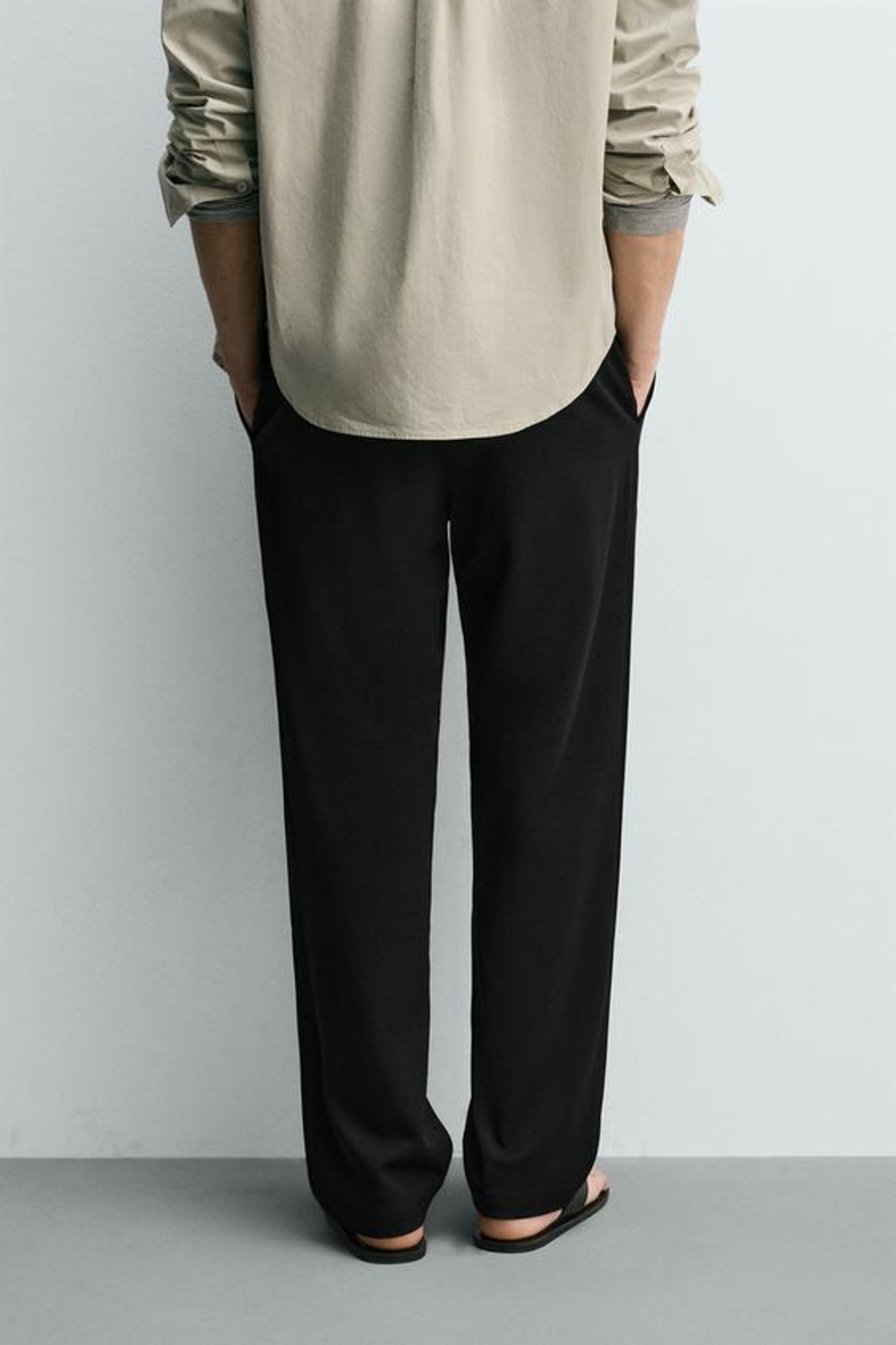 ZARA БРЮКИ STRAIGHT FIT КОМФОРТ, ЧЕРНЫЙ
