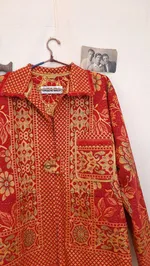 Куртка Soeurs Расписанная Золотом/Gold Red Jacket красная