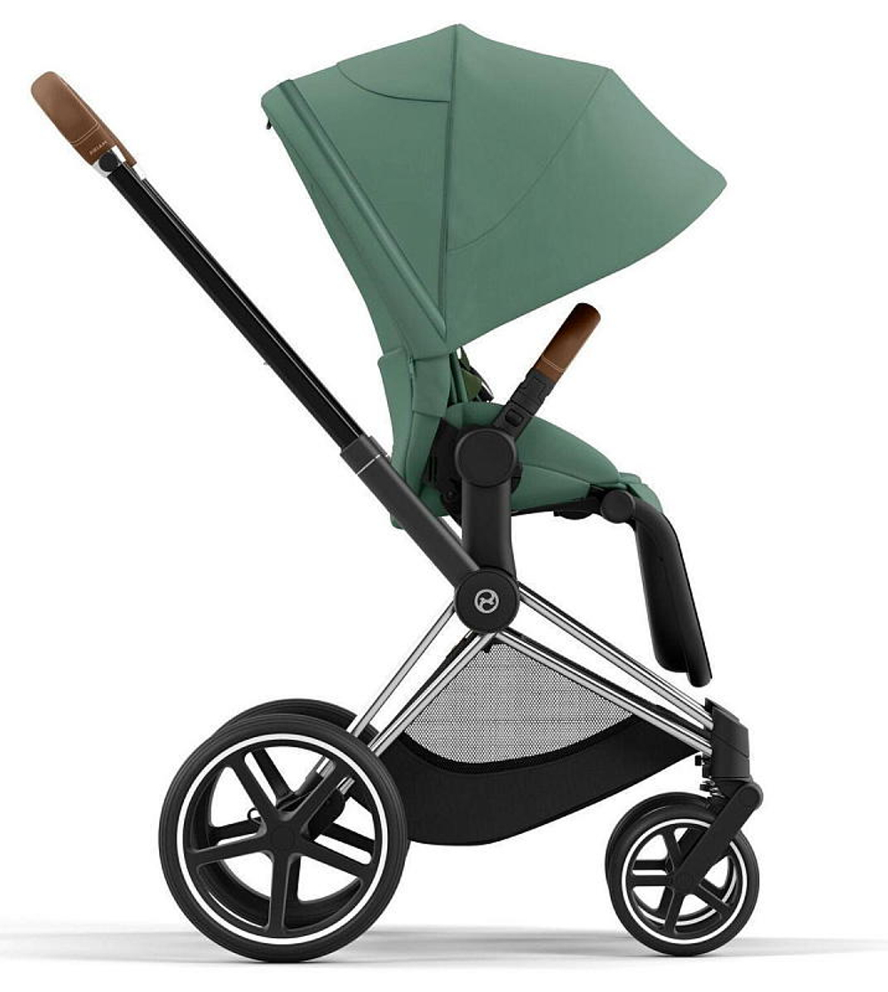 Коляска 3 в 1 Cybex Priam IV Chrome Brown complete и автокресло Cloud T i-Size Leaf Green Plus Leaf Green