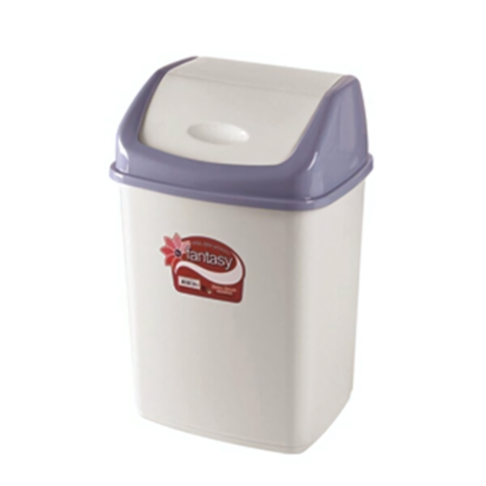 Контейнер для мусора с плавающей кр. "Фантазия" 18 л светло серый