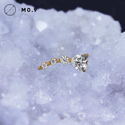 Comet Heart Crystal PVD Yellow