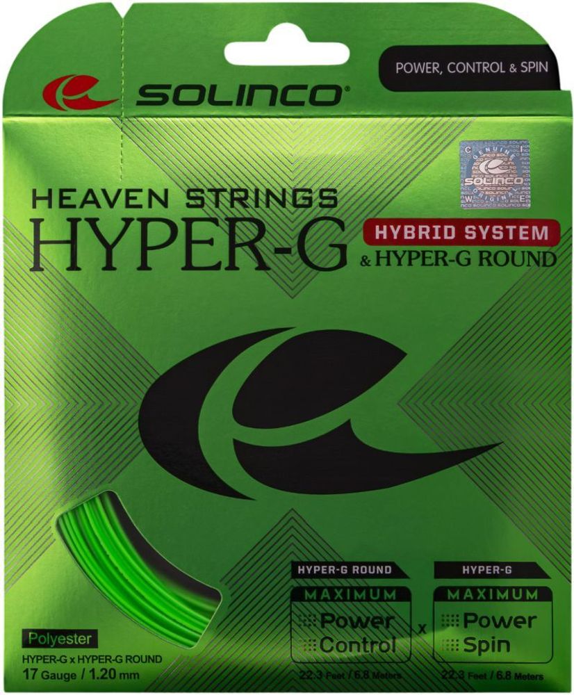 Теннисные струны Solinco Hybrid System Hyper-G &amp; Hyper-G Round (12m) - зеленый