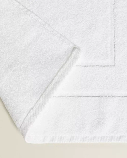 ZARA HOME ХЛОПКОВЫЙ НЕСКОЛЬЗЯЩИЙ КОВРИК ДЛЯ ВАННОЙ, БЕЛЫЙ