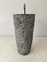 Раковина напольная из андезита Pedestal Black Marmo MN-65921 40х40х90 из натурального камня