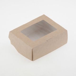 Коробка ЭКО-крафт на одно мыло с окошком 10х8х3,5 см (№60)