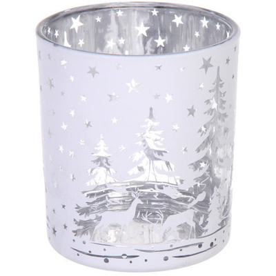 Подсвечник «Снежный лес» 7*7,8 см, Белый