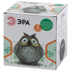 ERAFYS01-08 ЭРА Садовый светильник Сова серая на солнечной батарее, полистоун, 11,5 см | Садовые декоративные светильники