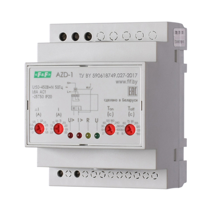 Реле защиты электродвигателей AZD-1 50-450В AC 8А 1P IP20 защита однофазн. двигателей до 5кВт