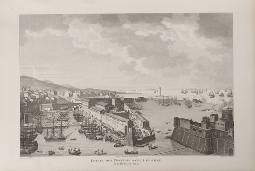 Взятие французами Ливорно 27 июня 1796 года Гравюра из альбома Военные кампании Франции. Париж. 1834