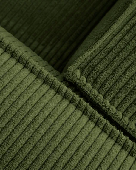 3-х местный диван Blok с правым шезлонгом в зеленом толстом вельвете 330 см