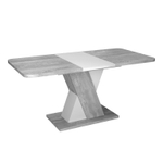 Стол раскладной Bruno (120+40) цемент светлый/белый бриллиант