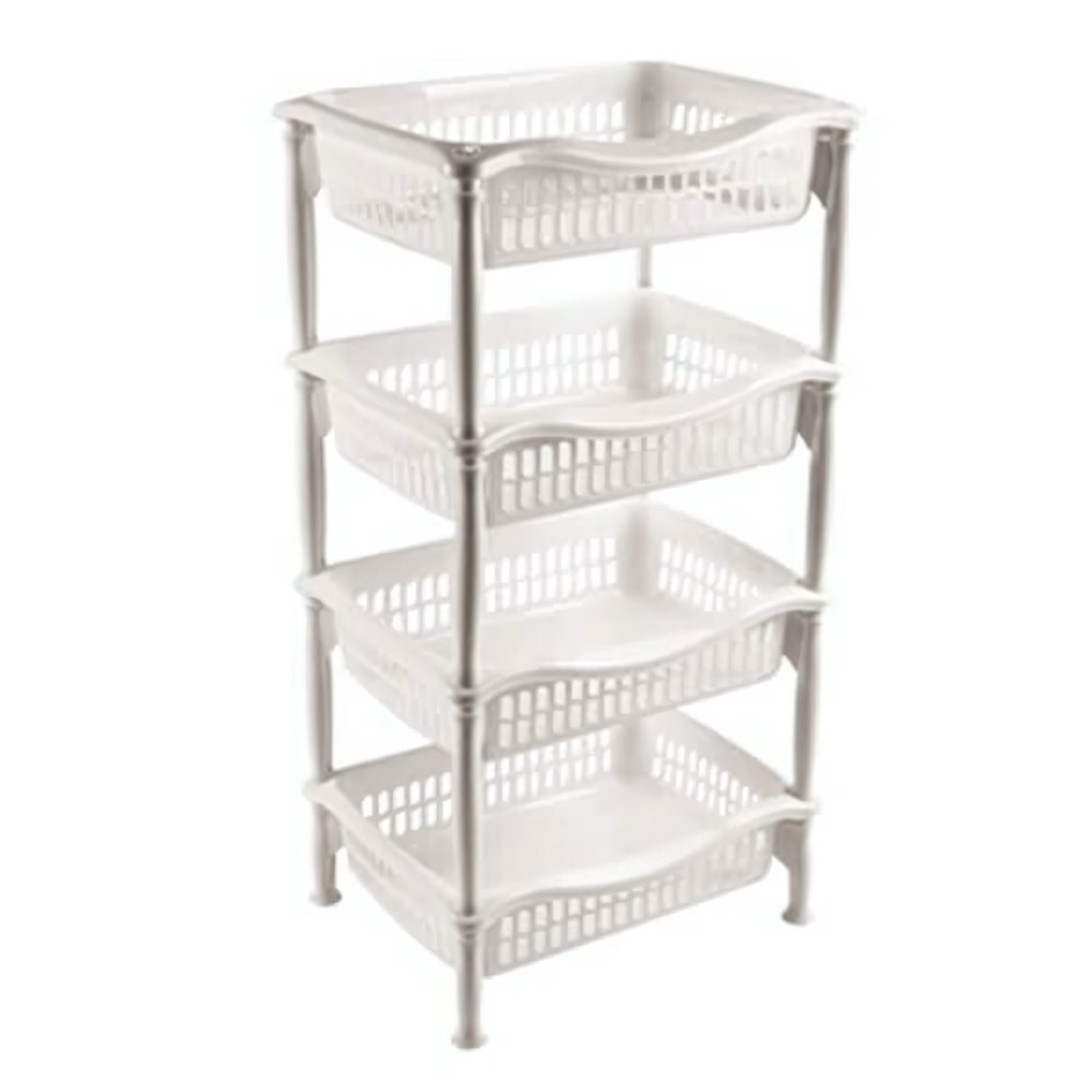 Этажерка прямоугольная 4х секционная молочный