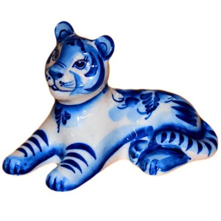 2939 Тигр гжель 14.5 см.