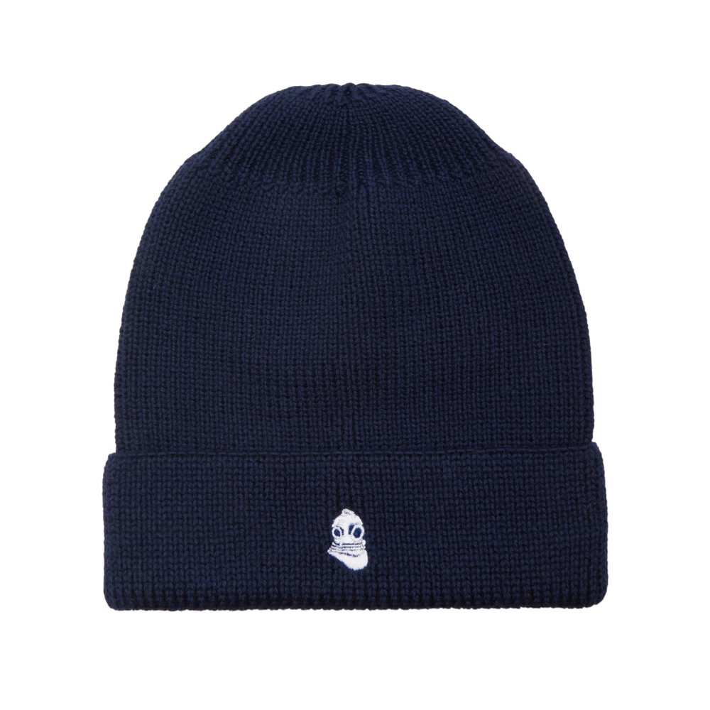 Beanie Hat Embroidered Logo Navy