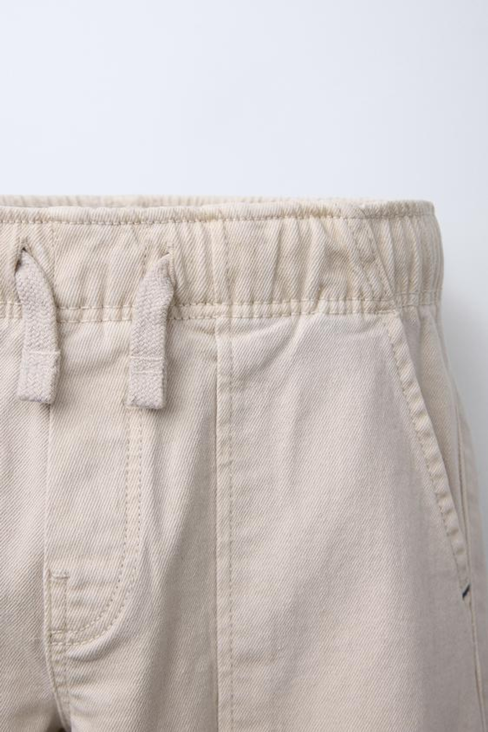 ZARA БРЮКИ-ДЖОГГЕРЫ ИЗ ЭЛАСТИЧНОЙ ТКАНИ, ЭКРЮ