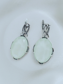 "Северн.сияние" серьги в серебряном покрытии из коллекции "Дефиле" от Jenavi  с английским замком