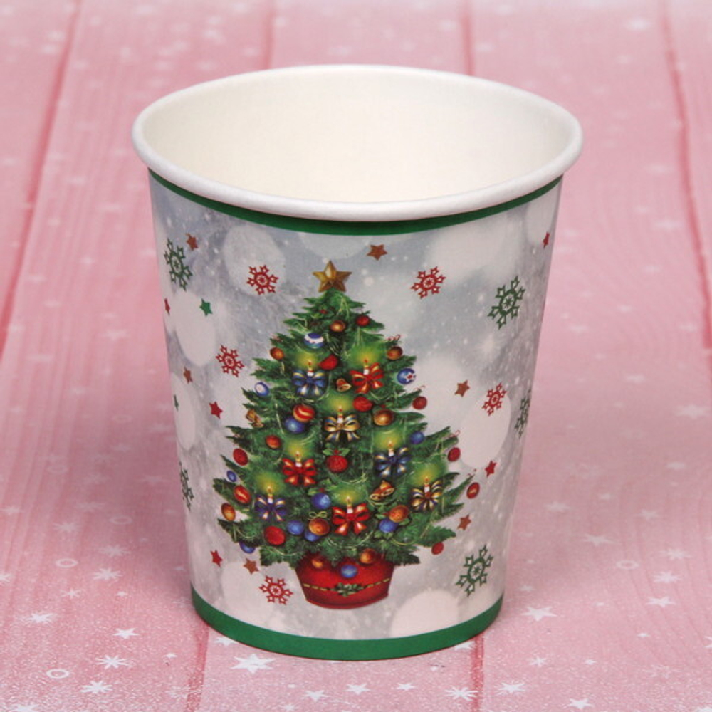 Стакан бумажный 0,2л в наборе 10 шт «Ёлка «