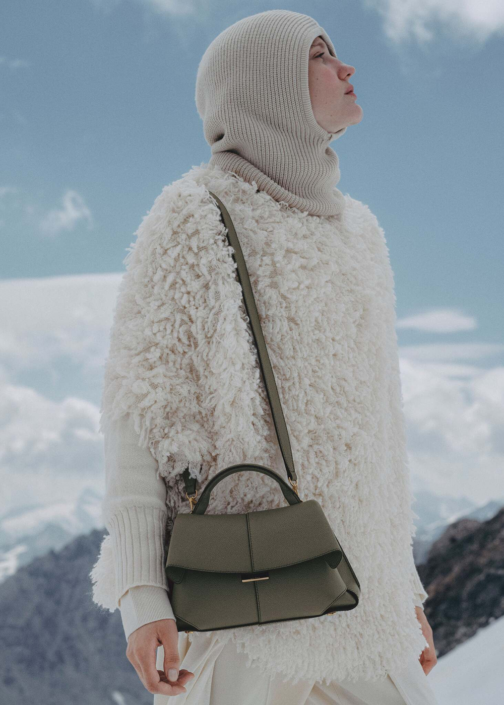 POLENE СУМКА MOKKI MINI, ДЫМЧАТО-ЗЕЛЕНЫЙ