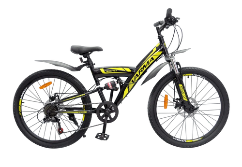 Велосипед 24" VARMA RIVEZ V40DA 7ск. р.14" черно-желтый  2024