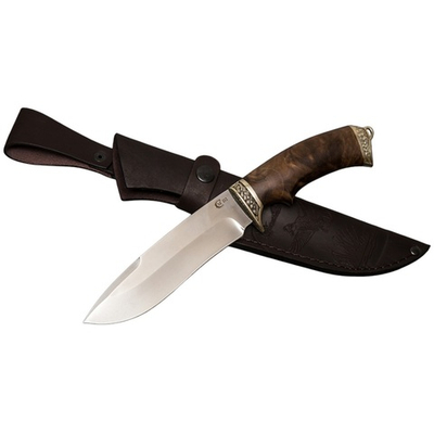 Нож кузница Семина Скиф, ст. D 2, литье, орех(кап)