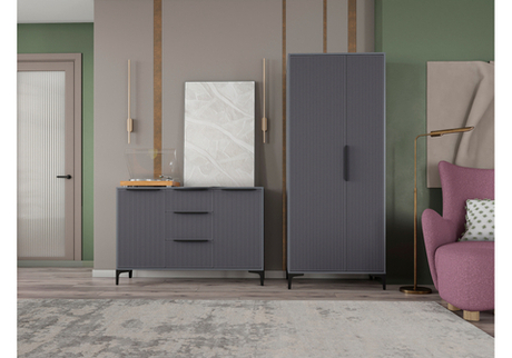 Готовая гостиная Woodville Иадама графит, графит софт  3