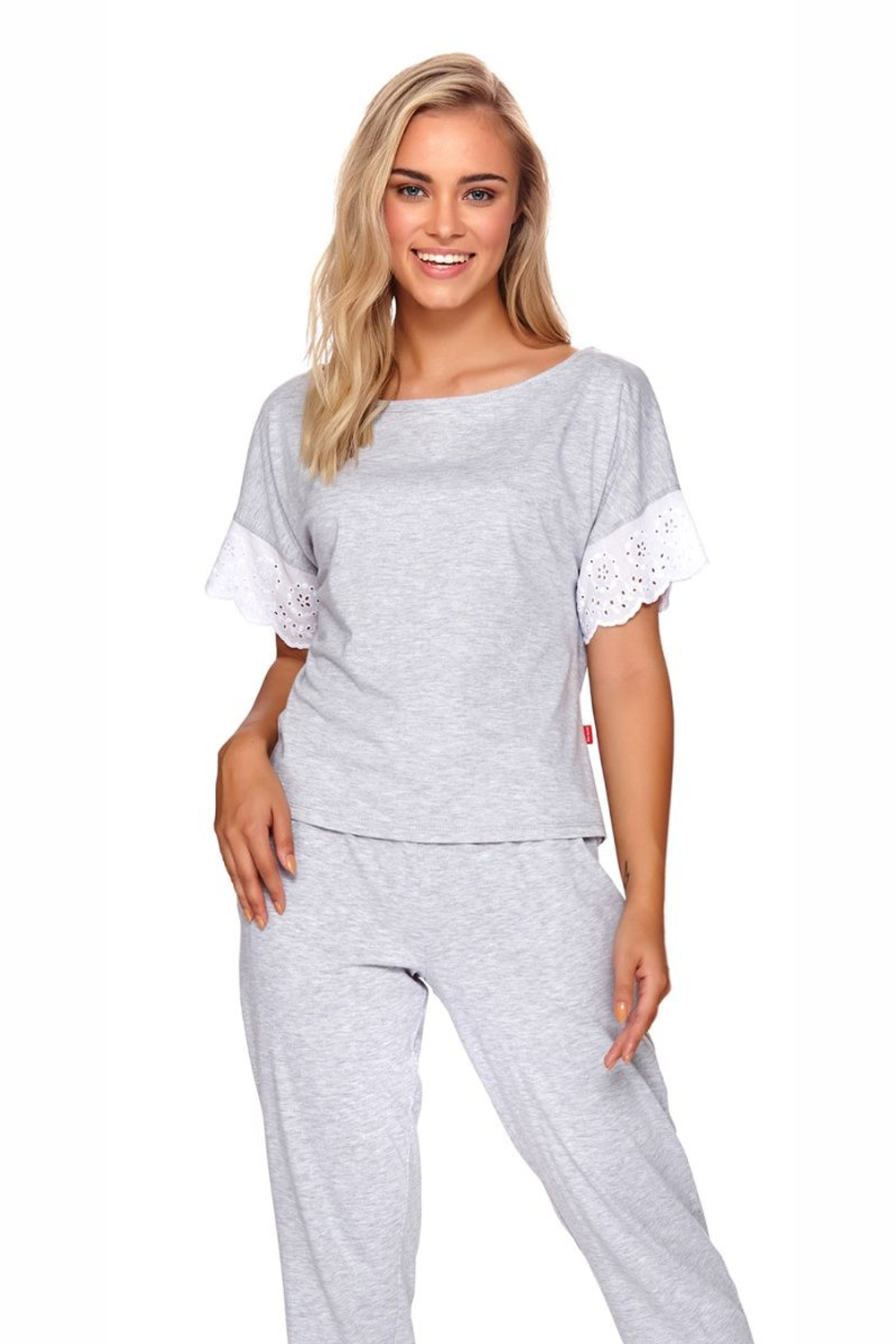 Оригинальная пижама с кружевной отделкой (Размер: S) (Цвет: серый)