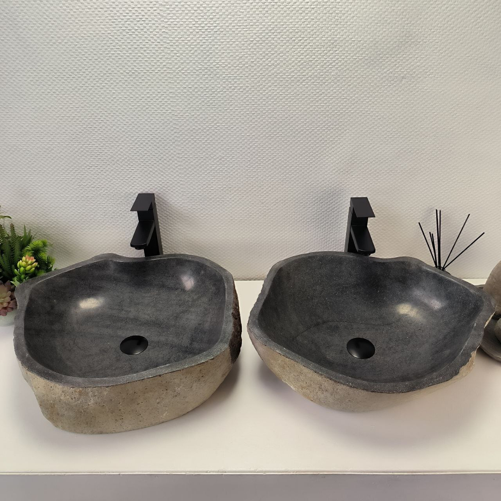 Раковина из речного камня ПАРА! RS-63838 54*47*15 2шт 0127
