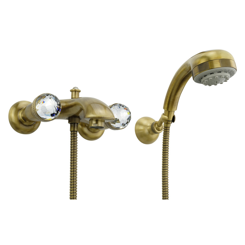 Смеситель для ванны и душа Migliore Axo Crystal 18476 бронза