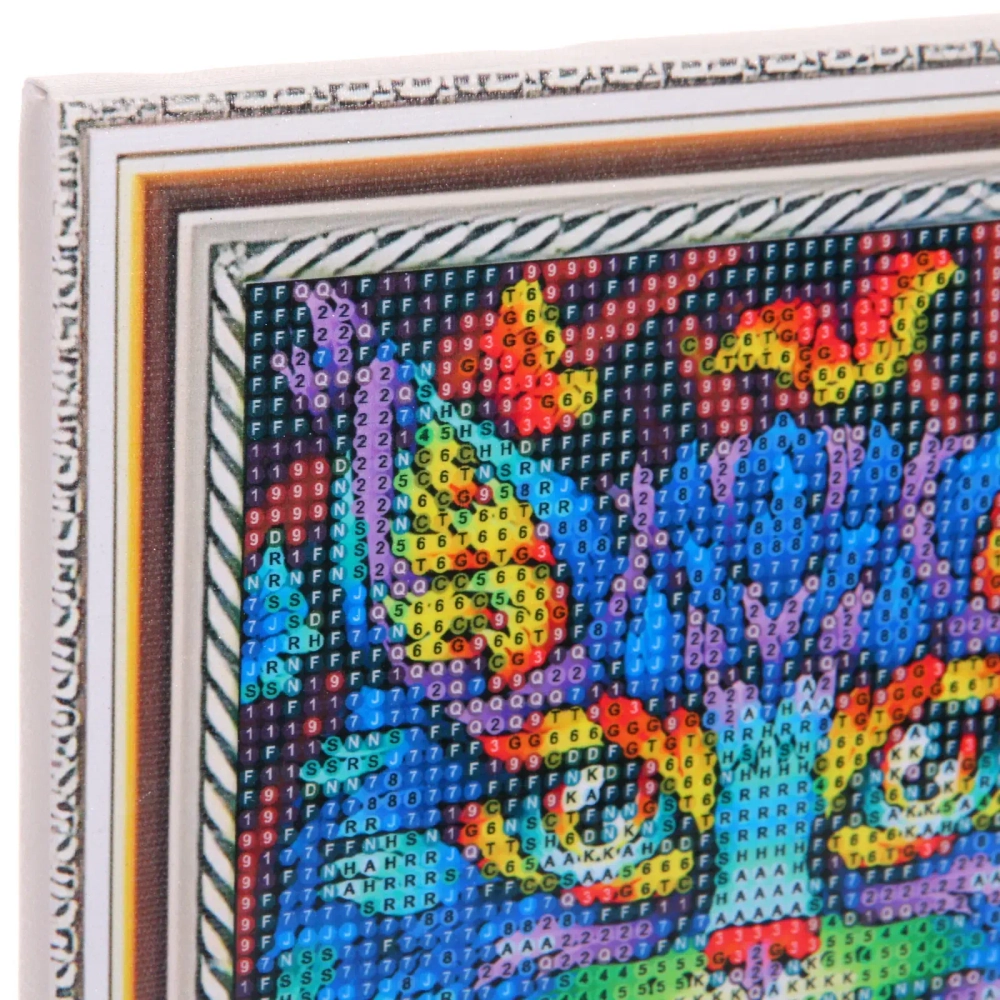 Алмазная мозаика на подрамнике с полным заполнением «МИР ЯРКИХ КРАСОК», радужный кот, 20*20 см