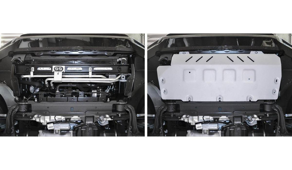 Защита радиатора Rival для Mercedes-Benz G-klasse W464 (V - 2.9D (249 л.с.); 4.0 (421/585 л.с.)) 2018-н.в., штампованная, алюминий 6 мм, без крепежа, 23.3946.1.6