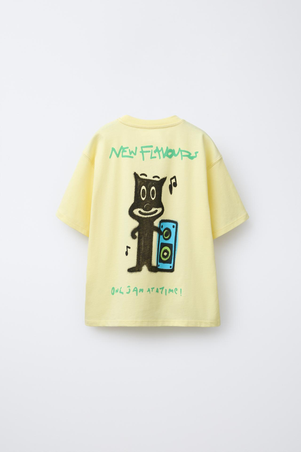 ZARA ФУТБОЛКА С ПРИНТОМ «КОТ», ЖЕЛТЫЙ
