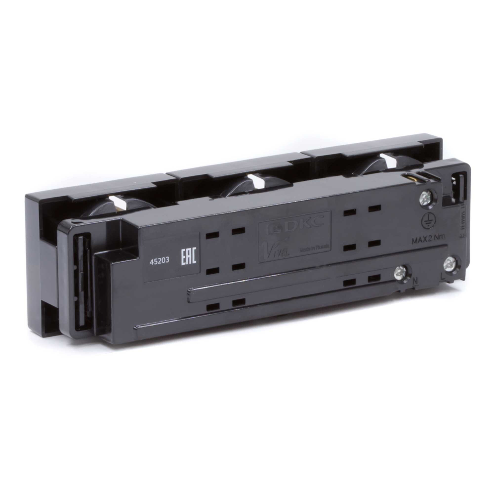 Тройная розетка Viva черная DKC