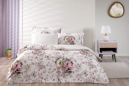 Комплект постельного белья ТАЧ Сатин Digital 2-спальный "CLARETTE" V01-Пудра