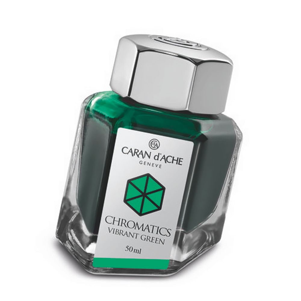 Caran d’Ache Чернила (флакон), зеленые (Vibrant Green), 50 мл