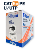Кабель витая пара U/UTP 5e кат. 4 пары Filum FL-PF-5E-UUTP4-24AWG-PE-305-BK