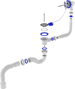 AQUANT СИФОН ДЛЯ ВАННЫ 1 1 2Х40 С ВЫПУ ПЕРЕЛ С МЕТ.РЕШ 40Х50 (V150-30-MR)