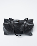 Сумка с замком из натуральной кожи черный