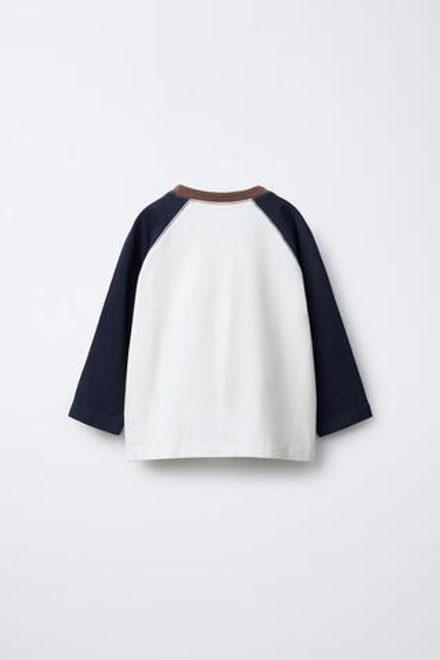 ZARA ФУТБОЛКА С РУКАВАМИ РЕГЛАН, МОРСКОЙ СИНИЙ