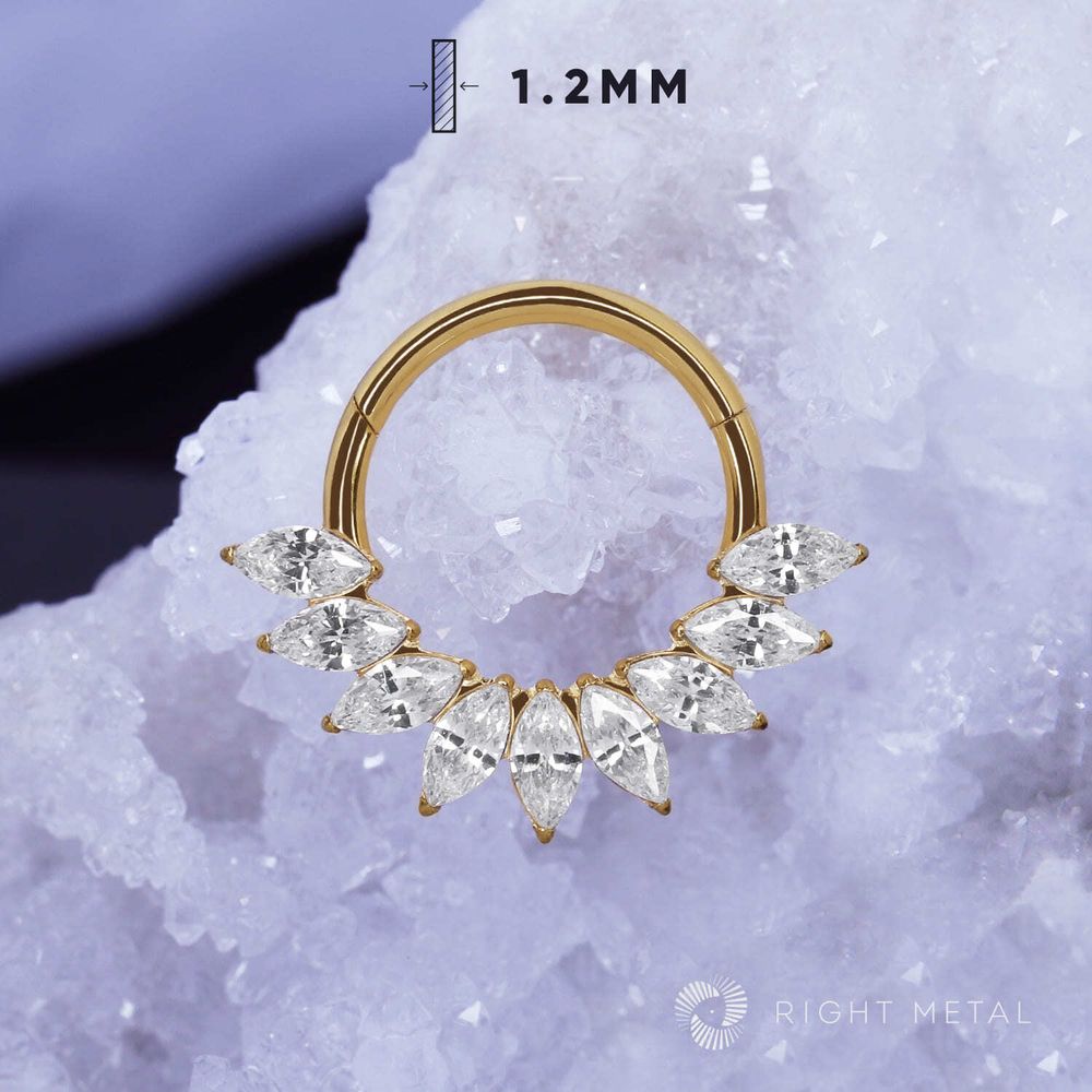 Кликер Different Marquise Crystal PVD Yellow 1.2мм