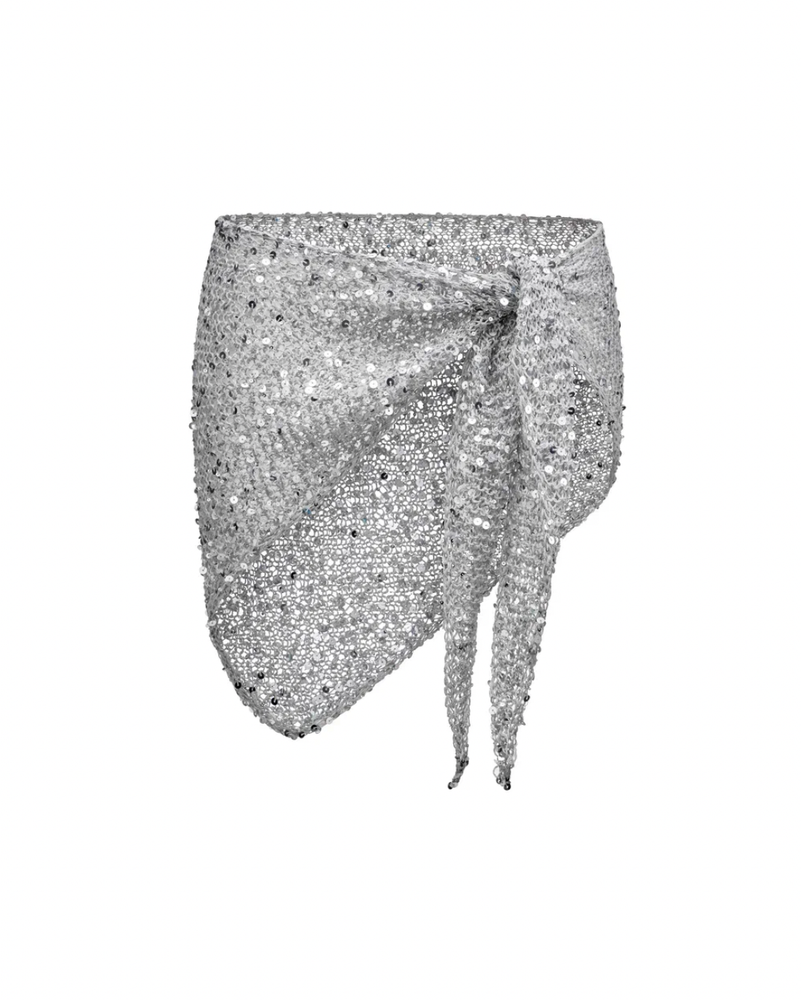 Вязаный платок Storm  серебряный