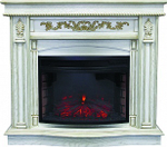 Каминокомплект Cardinal с очагом Dioramic 25 LED FX дуб белый с патиной с золотом