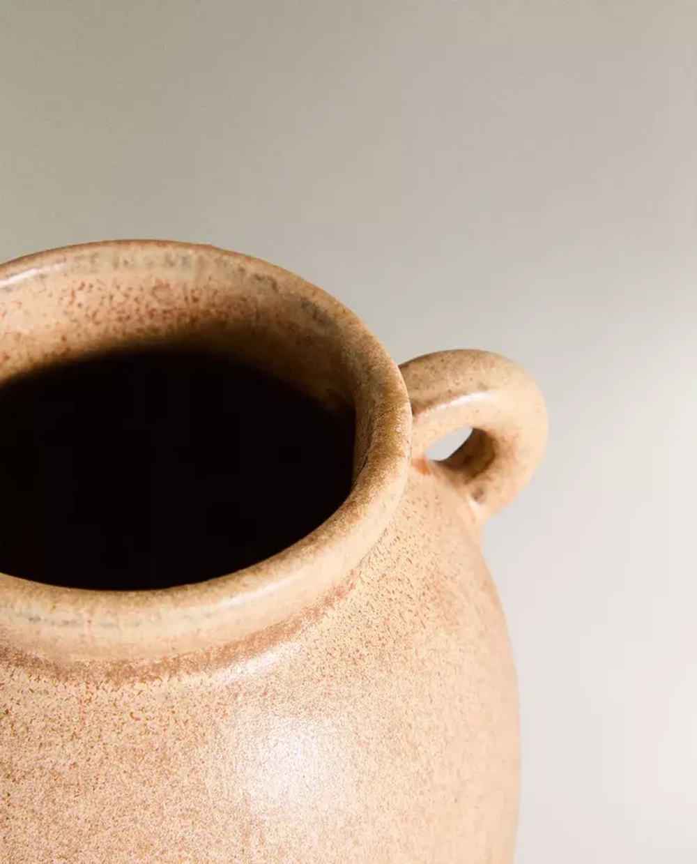 ZARA HOME КЕРАМИЧЕСКАЯ ВАЗА С РУЧКАМИ, КОРИЧНЕВЫЙ