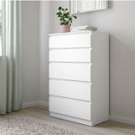 Комод КАЛЕН 5 ящиков 70*40*112, белый, KULLEN