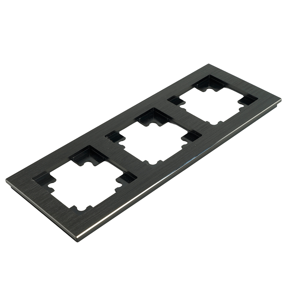 Рамка 3-местная, металл, STEKKER MFR00-7003-05, серия Катрин, черный 50020