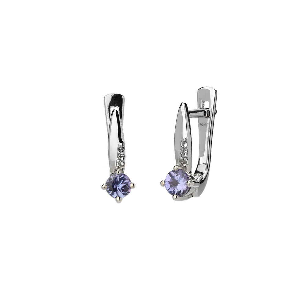 Серьги с танзанитом из белого золота JA-S-395829-1