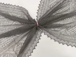 Оренбургский пуховый палантин А16070-03 серый