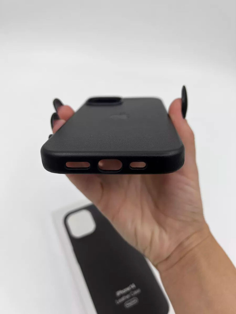 Кожаный чехол Leather Case iPhone 14 | Black Черный