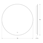 Зеркало Evoform с LED-подсветкой 18 W Ø70 см Сенсорный выключатель Нейтральный белый свет